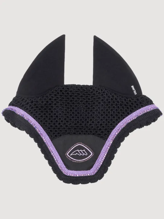 Equiline Fliegenhaube Glitzer EQGloc Schwarz mit Lila