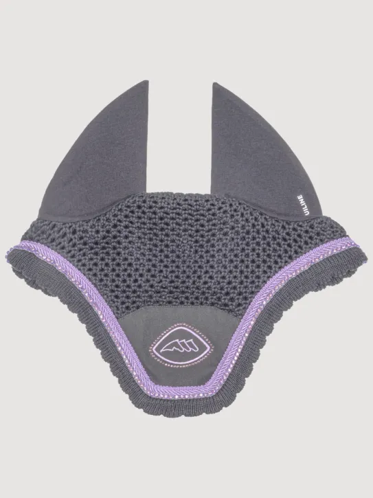 Equiline Fliegenhaube Glitzer EQGloc Grau mit Lila