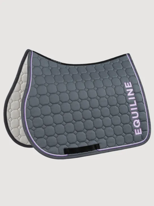 Equiline Dressur Schabracke EQCarre Grau mit Lila