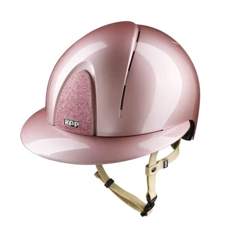 KEP Reithelm Smart Nova Polo polish pink / cremefarbene Kinnriemen