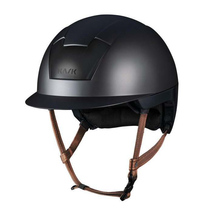 KASK KOOKI mit Inlay Black Shadow Schwarz Kinnriemen Beige