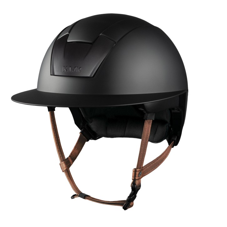 KASK KOOKI LADY Reithelm m. Inlay Shadow Schwarz Beiger Kinnriemen