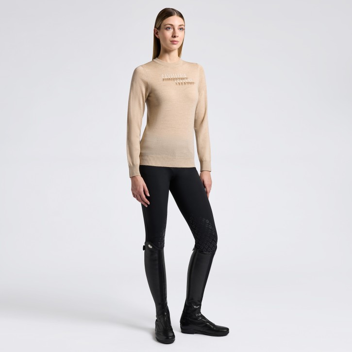 Cavalleria Toscana Merinos Damen Pullover beige