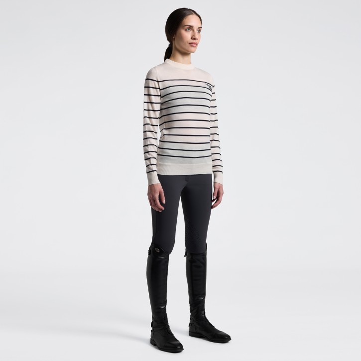 Cavalleria Toscana Merino-Pullover Damen Brich/Charcoal