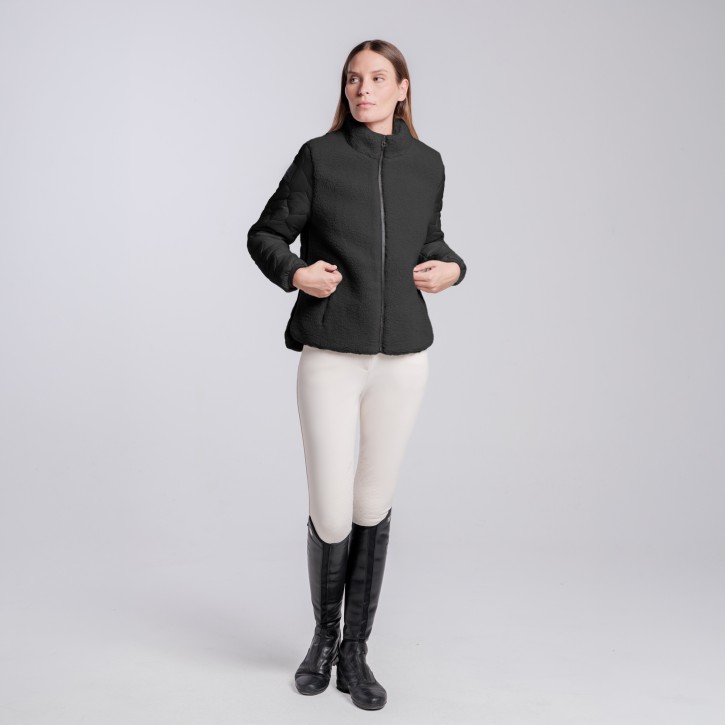 Cavalleria Toscana Zip Teddyfleece-Jacke Damen Schwarz