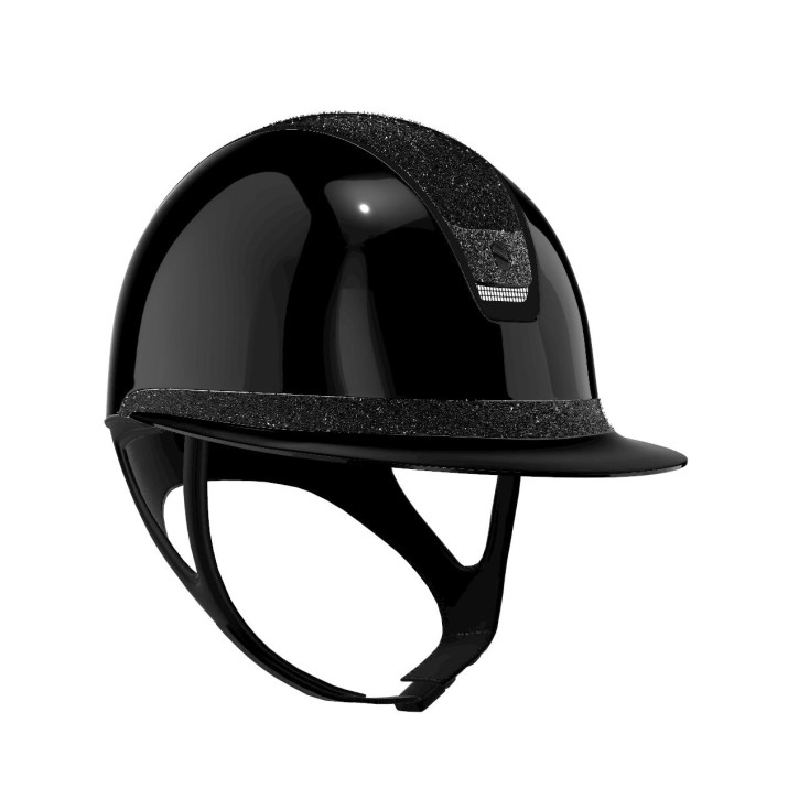 Samshield Miss Shadowglossy 2.0 – Reithelm Schwarz mit Crystal Fabric Top & Frontal Band