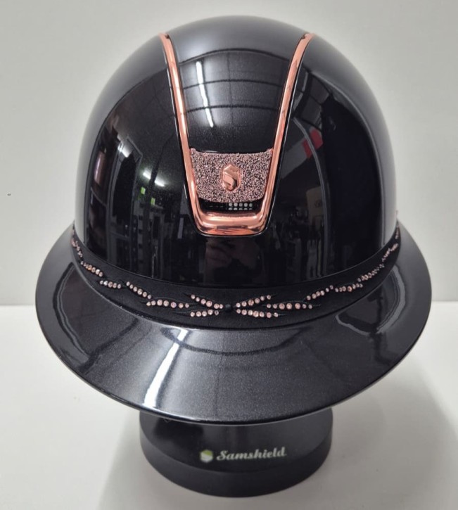 Samshield Miss Shadowglossy 2.0 Schwarz – Flower Swarovski & Crystal Fabric pink gold