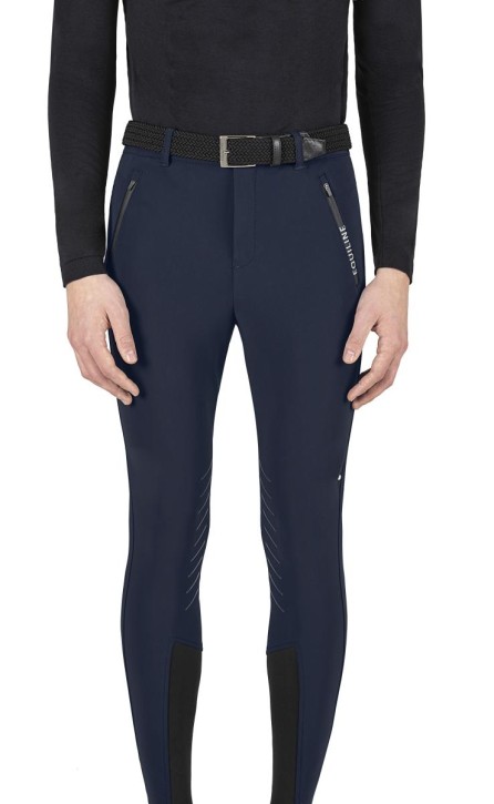 Equiline Herren Reithose CURVEC Kniegrip blau 50