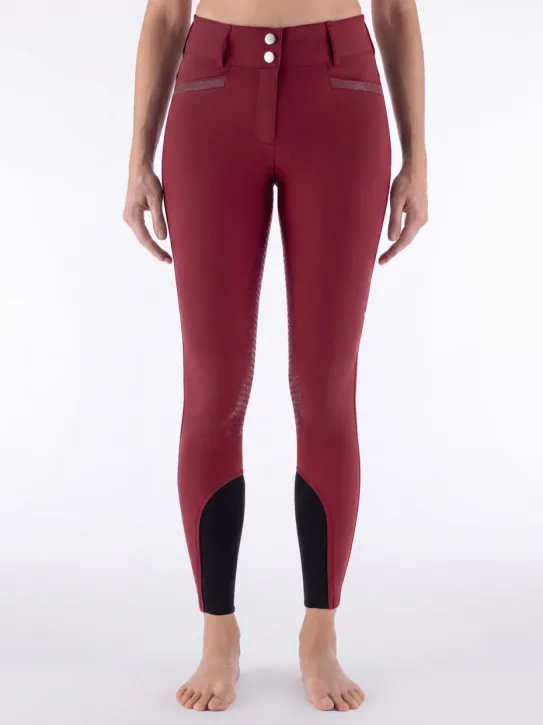 Equiline Eqcrystalef Damen Vollgrip Reithose Highwaist Alpine Plum
