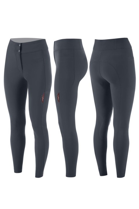Animo Damen Kniegrip Reithose Niuport Dolphin-grau blau