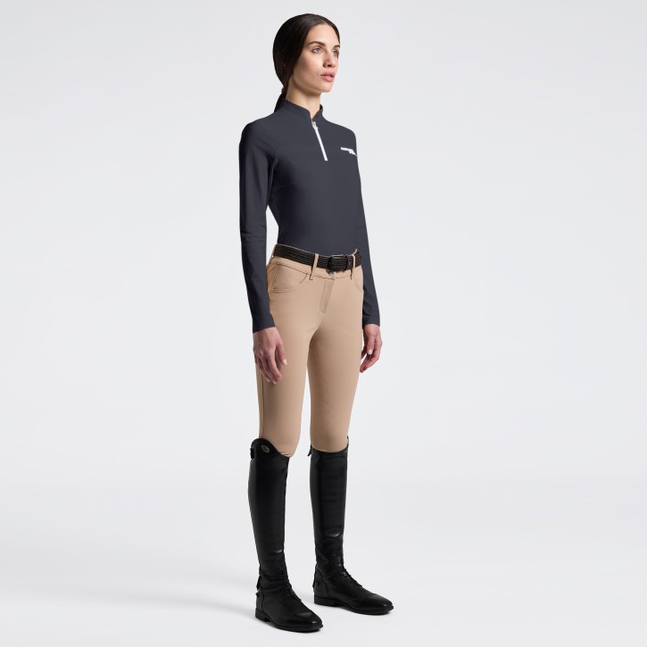 Cavalleria Toscana Langarm Trainingsshirt Damen Charcoal