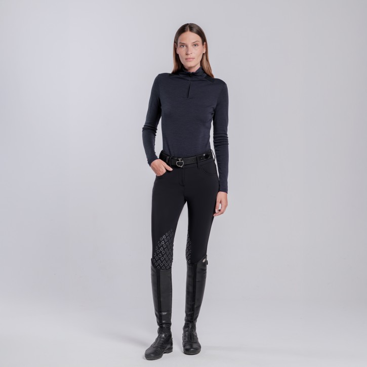 Cavalleria Toscana Langarm-Trainingsshirt Damen Navy