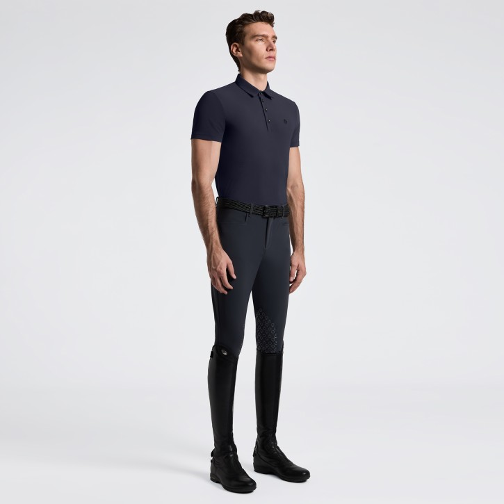 Cavalleria Toscana Herren Tech-Poloshirt Navy