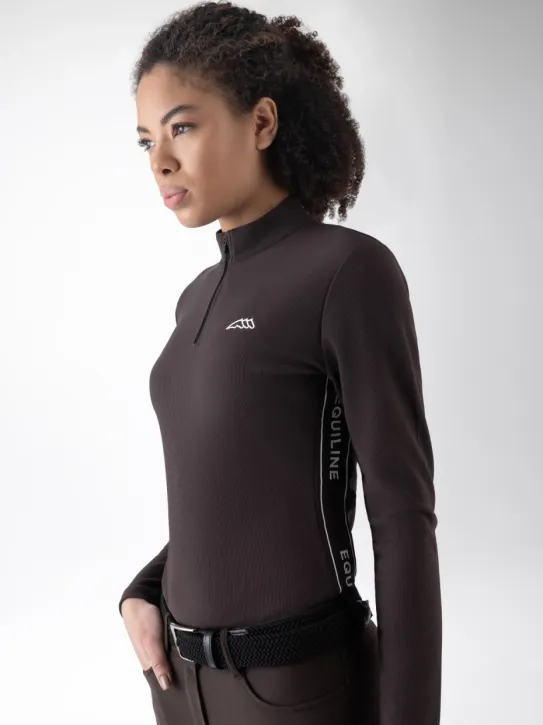 Equiline EQEble Damen Trainingsshirt langarm Coffee Bean