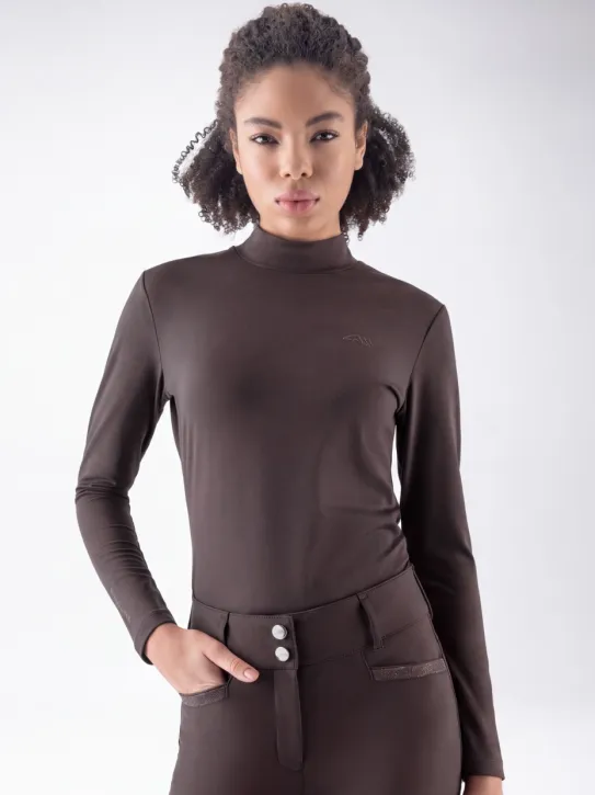 Equiline EQGlin Damen Trainingsshirt langarm Coffee Bean