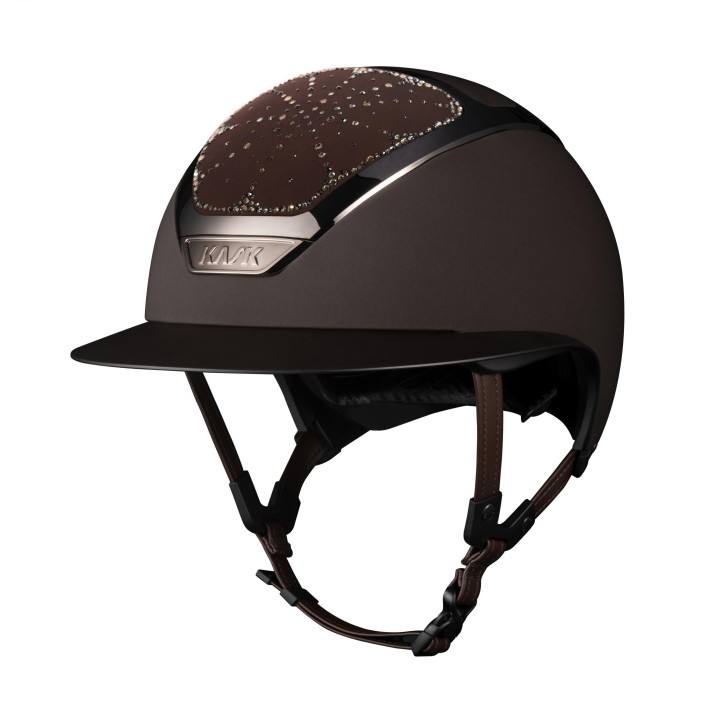 Kask Star Lady Chrome Braun Crystals Riviera Swarovski® Greige – Reithelm mit Komfort & Sicherheit