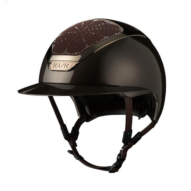 Kask Star Lady Pure Shine Espresso Crystals Riviera Swarovski® Greige – Reithelm mit Komfort & Sicherheit