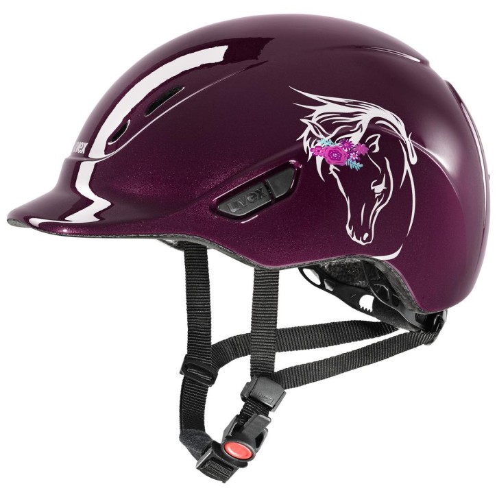 Uvex Kinder Reithelm Kidoxx Flower Shiny Burgundy