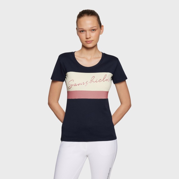Samshield Damen T-Shirt Alba Crystal Navy/Rosewood