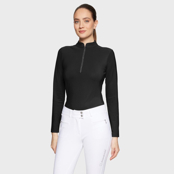 Samshield Damen Trainingsshirt Brunella Schwarz – Reitshirt Langarm