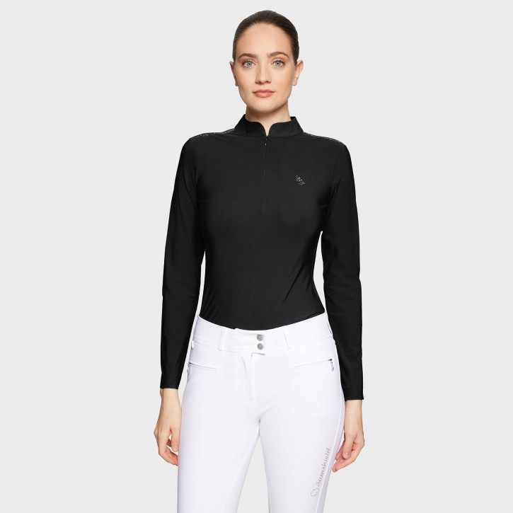 Samshield Damen Trainingsshirt Brunella Premium Schwarz – Reitshirt Langarm