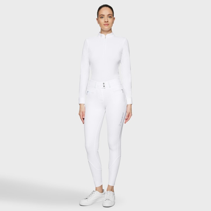 Samshield Damen Vollgrip Reithose Highwaist Claranova Weiß