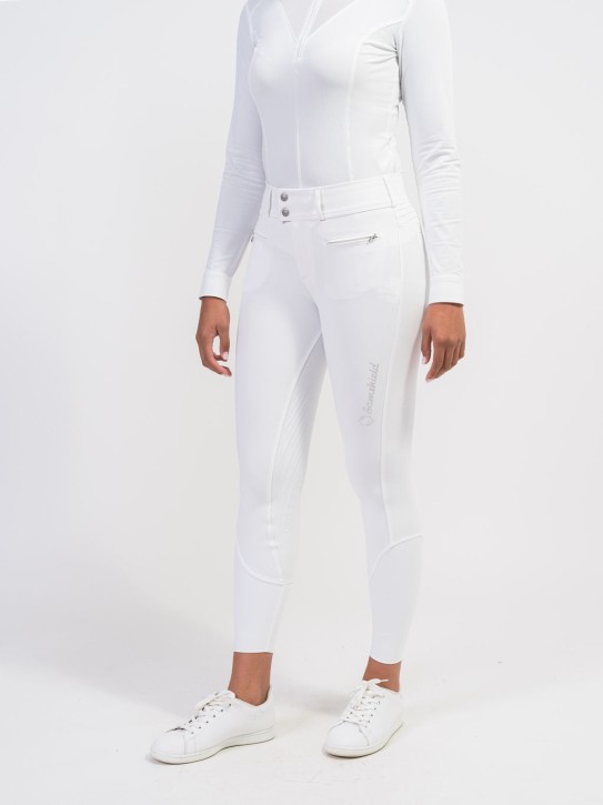 Samshield Damen Vollgrip Reithose Highwaist Clara weiß
