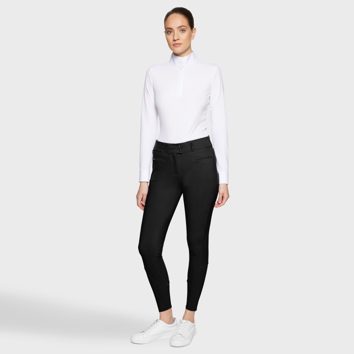 Samshield Clara Premium Reithose Damen schwarz – Hohe Taille und Vollgrip