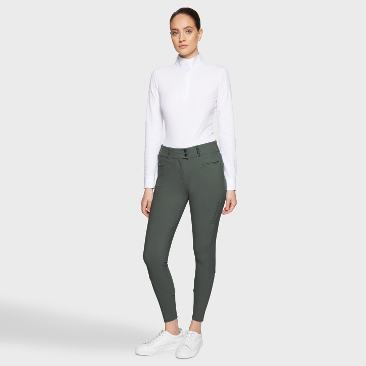 Samshield Clara Premium Reithose Damen Dark Forest – Hohe Taille und Vollgrip