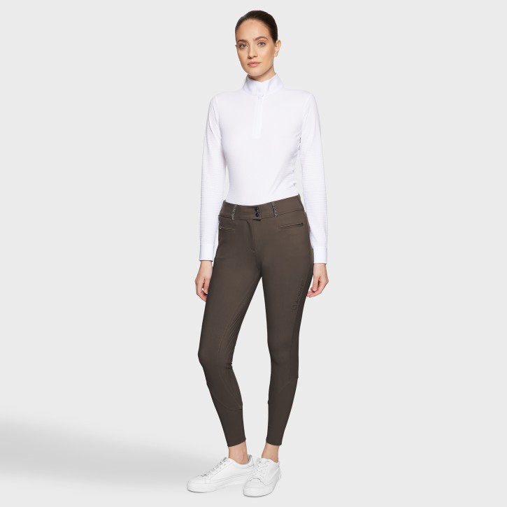 Samshield Clara Premium Reithose Damen Mocha – Hohe Taille und Vollgrip