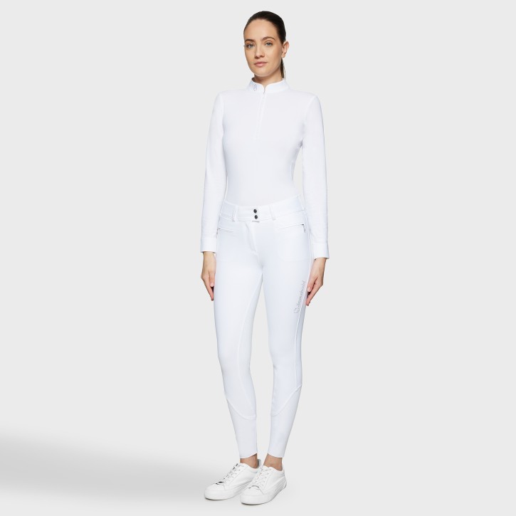 Samshield Clara Premium Reithose Damen weiß – Hohe Taille und Vollgrip
