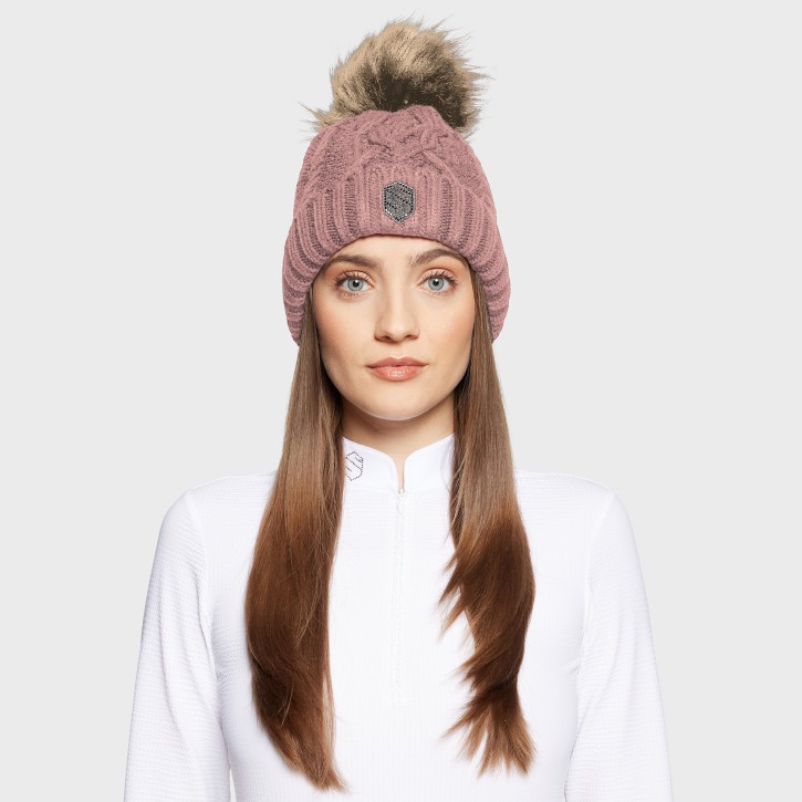 Samshield Damenmütze Nora Crystal Intarsia mit Bommel Blush Pink