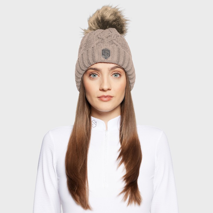 Samshield Damenmütze Nora Crystal Intarsia mit Bommel Vanilla