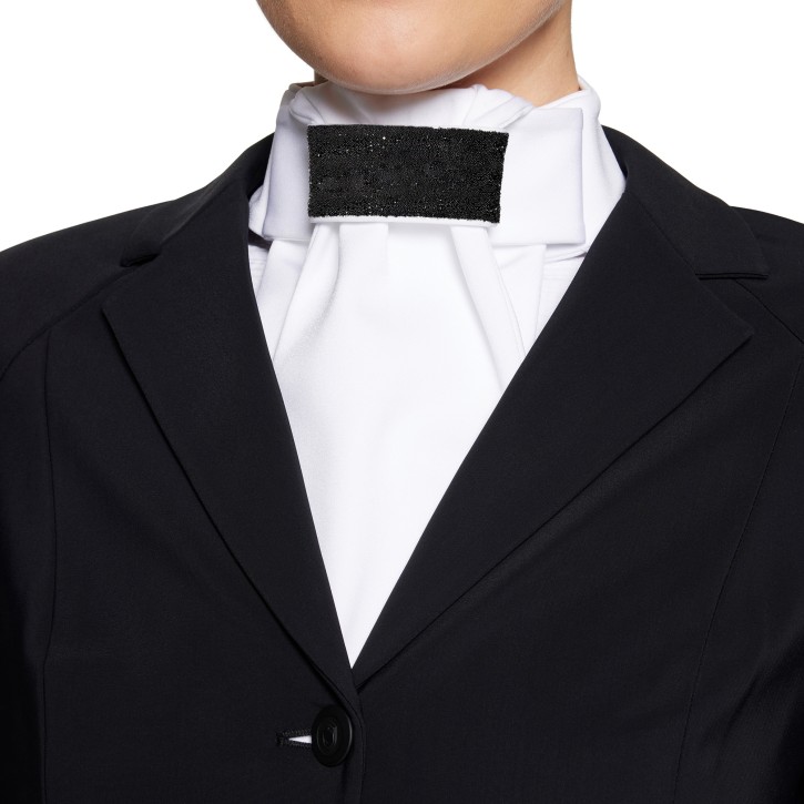 Samshield Plastron Damen Crystal Fabric Black Chrome – Elegantes Turnieraccessoire mit Swarovski®