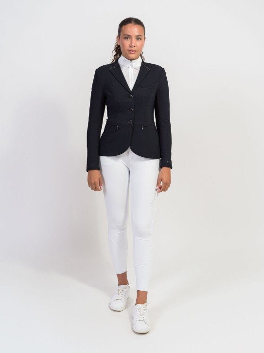 Samshield Damen Turnier Jacket Victorine Crystal Intarsia Schwarz 36 (FR 38)