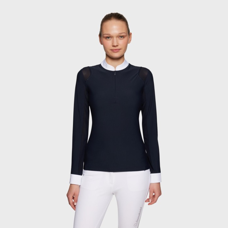 Samshield Damen Turniershirt Ysee Langarm Navy Mesh