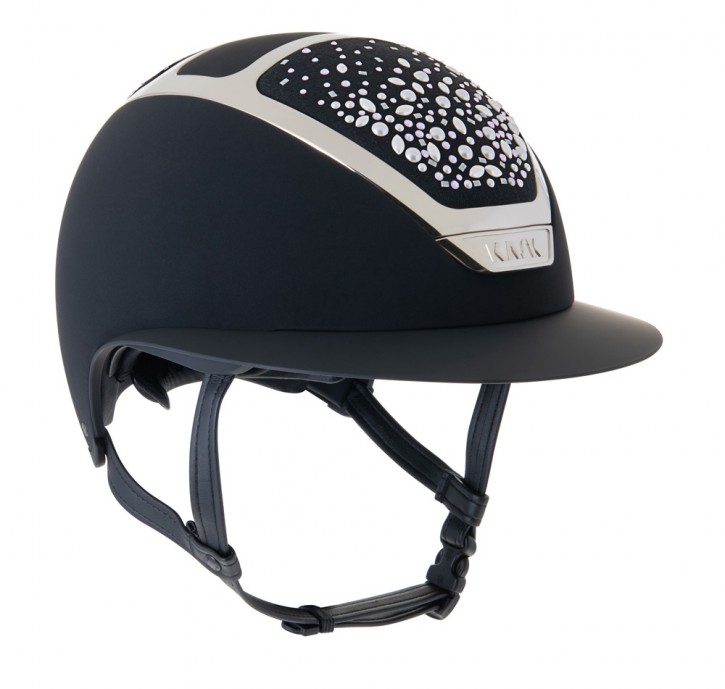 Kask Reithelm Star Lady Navy Rosé Swarovski Pearls m. Inlay