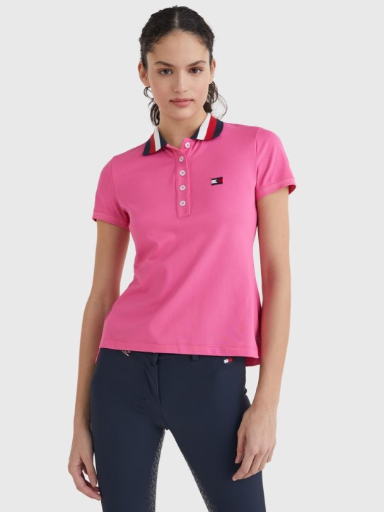 Tommy Hilfiger Equestrian Damen Poloshirt Style radiant pink
