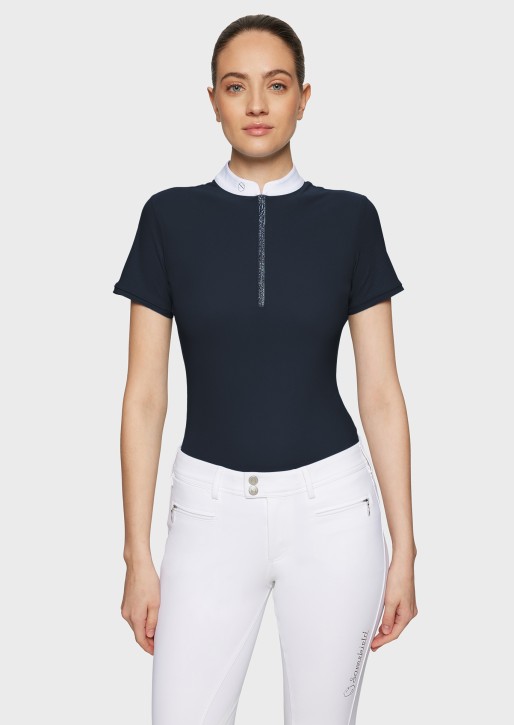 Samshield Damen Turniershirt Aloise – Navy, kurzarm