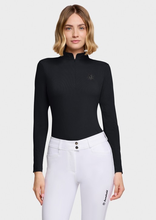 Samshield Trainingstop Carina für Damen schwarz – atmungsaktives Reitshirt mit UPF 50+