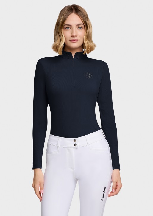 Samshield Trainingstop Carina für Damen Blau – atmungsaktives Reitshirt mit UPF 50+  H1: