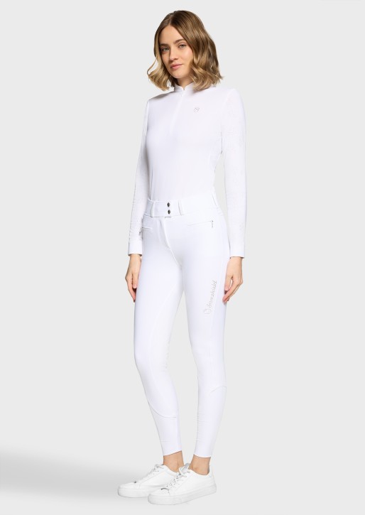 Samshield CLARANOVA Damen Vollgrip Reithose - Highwaist, Weiß