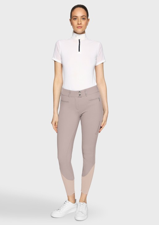 Samshield CLARA PREMIUM Reithose Damen Latte – Hohe Taille und Vollgrip