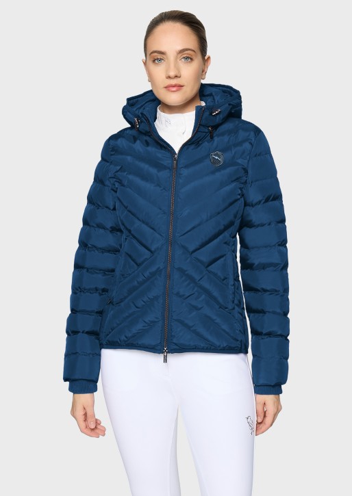 Samshield Damenjacke Courchevel – tailliert & elegant mit abnehmbarer Kapuze Galactic Blue