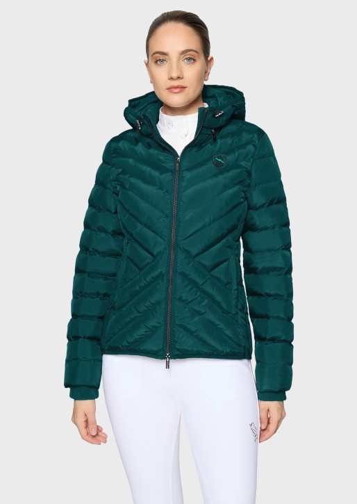 Samshield Damenjacke Courchevel – tailliert & elegant mit abnehmbarer Kapuze Hunter Green