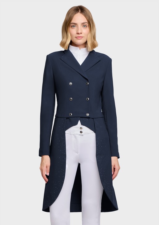 Samshield Premium Frac Damen – Exklusiver Dressurfrack mit Kristallbesatz Navy