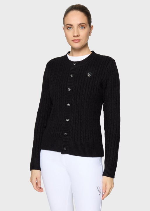 Linda Twisted – Elegantes Damen-Reitoberteil mit Reliefstruktur schwarz