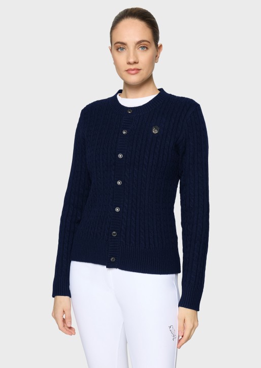 Linda Twisted – Elegantes Damen-Reitoberteil mit Reliefstruktur Navy