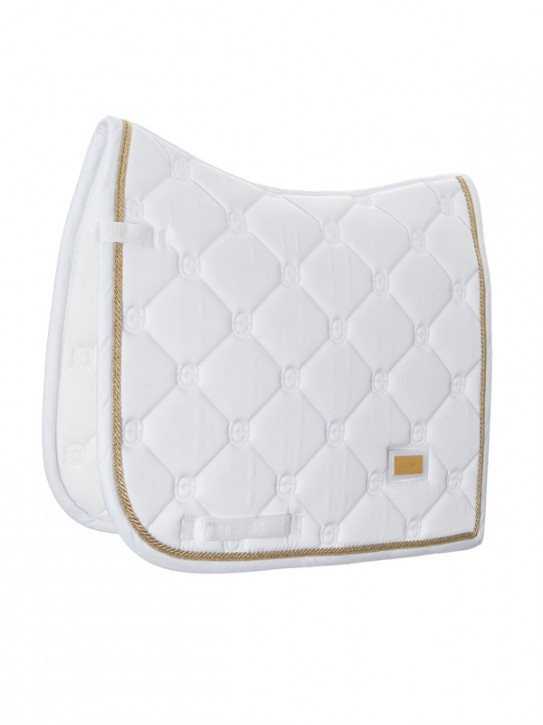 Equestrian Stockholm Dressur Schabracke White Perfection Gold Full