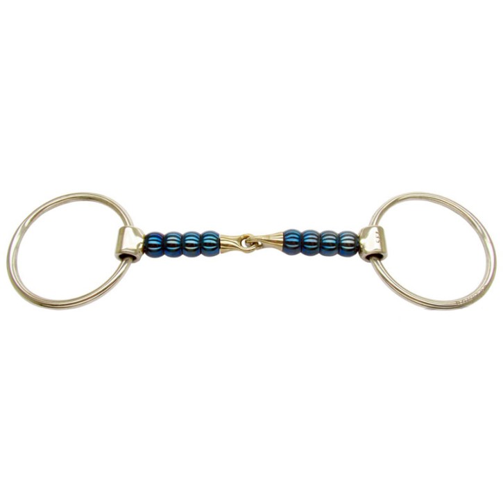 Bombers Bits Loose Ring Snaffel Cherry Roller 16mm